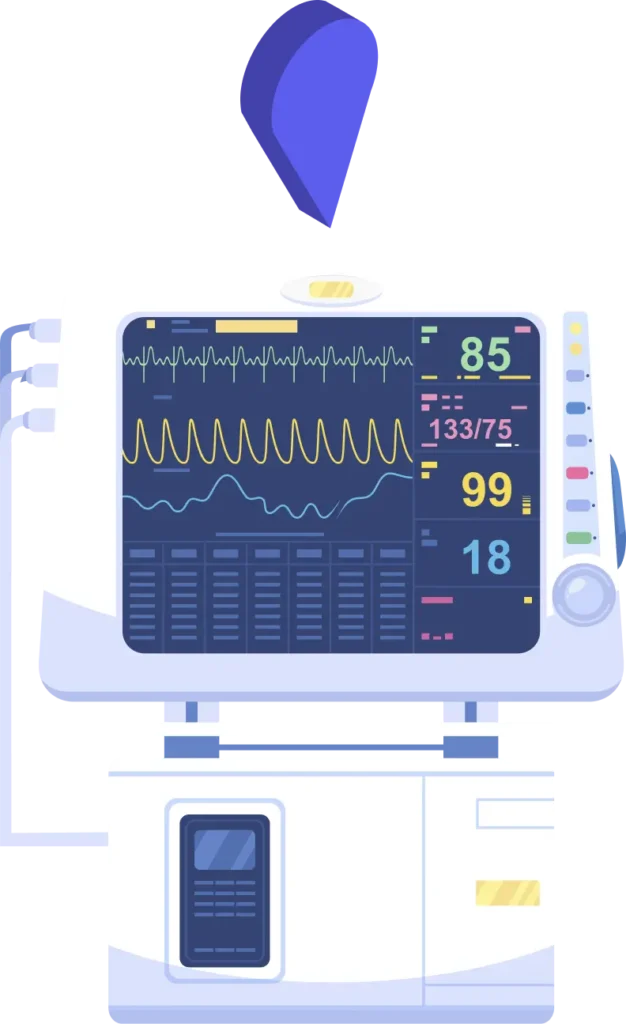 ECG machine tracked as a hospital asset.
